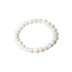 Moonstone Stretchy Beaded Bracelet - Wrist Mala Prayer Beads - 8mm
