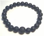 Lava Stone Stretchy Beaded Bracelet - Wrist Mala Prayer Beads - 8mm
