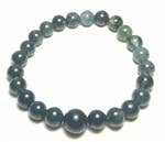 Moss Agate Stretchy Beaded Bracelet - Wrist Mala Prayer Beads - 8mm