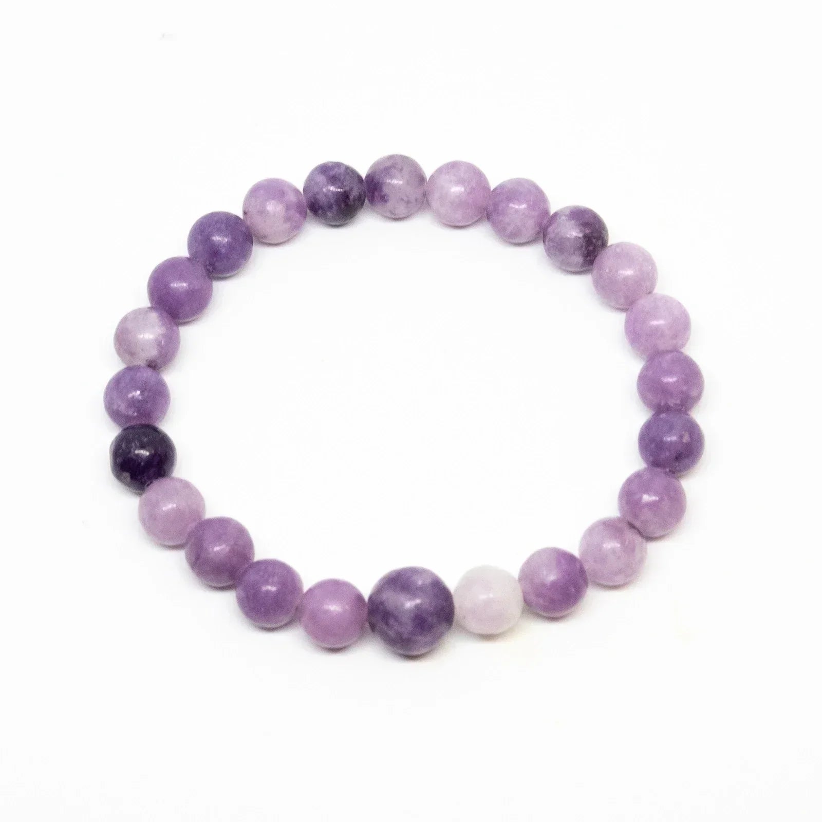 Lepidolite Beaded Bracelet - Wrist Mala - 4mm - Large Wrists