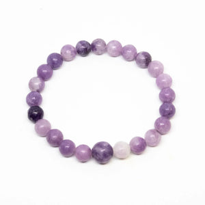 Lepidolite Beaded Bracelet - Wrist Mala - 4mm - Large Wrists