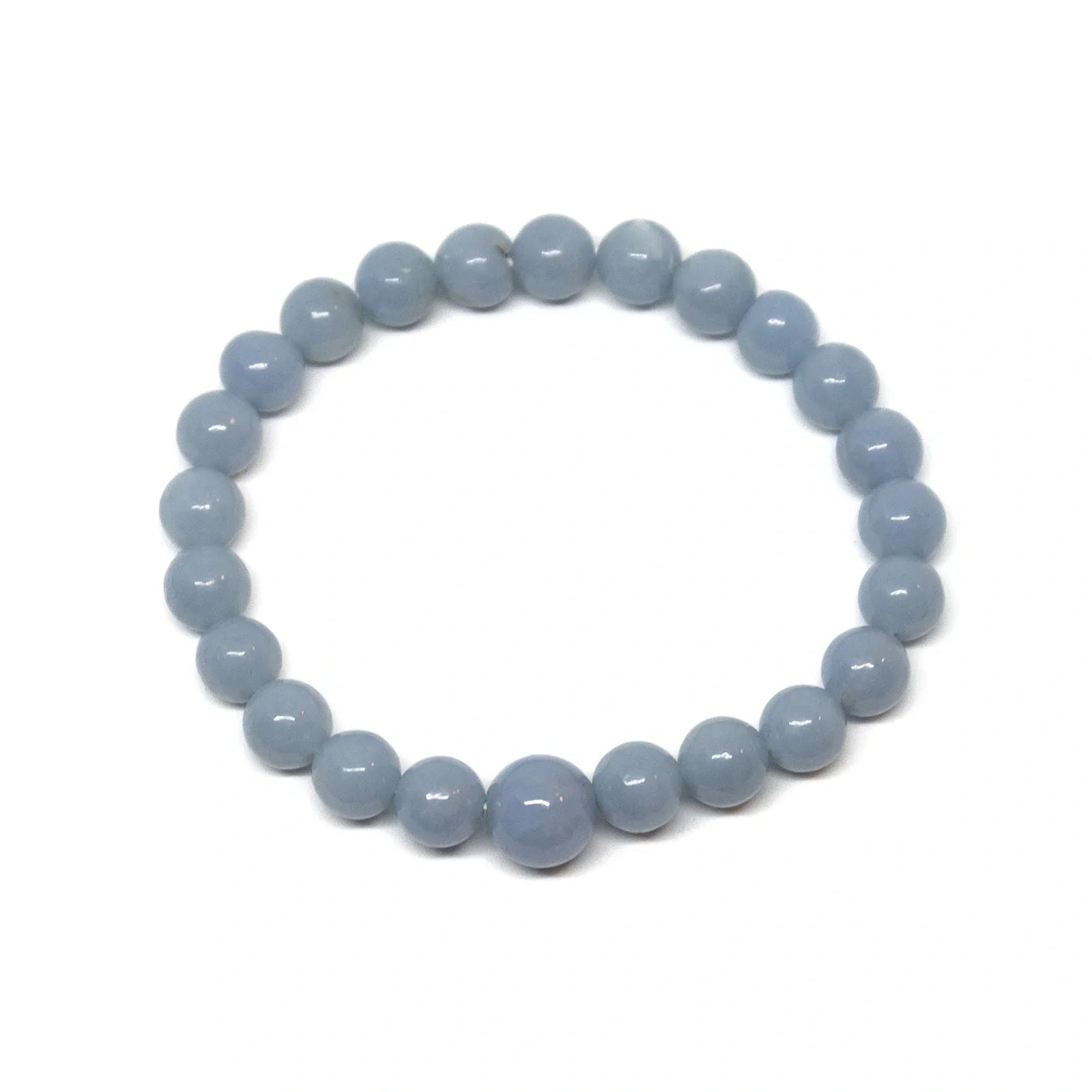 Angelite Beaded Bracelet - Wrist Mala 4mm - Average Wrists