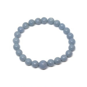 Angelite Beaded Bracelet - Wrist Mala 4mm - Average Wrists