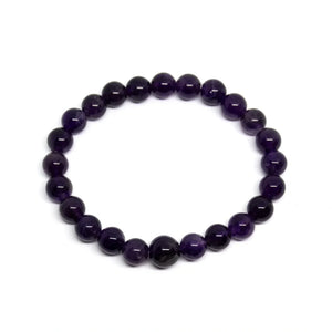 Amethyst Beaded Bracelet - Wrist Mala 4mm - Average Wrists