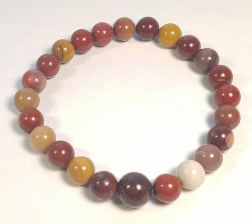 Mookaite Stretchy Beaded Bracelet - Wrist Mala Prayer Beads - 8mm