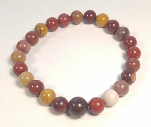 Mookaite Stretchy Beaded Bracelet - Wrist Mala Prayer Beads - 8mm