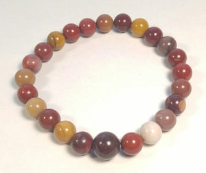 Mookaite Stretchy Beaded Bracelet - Wrist Mala Prayer Beads - 8mm