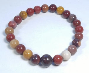 Mookaite Stretchy Beaded Bracelet - Wrist Mala Prayer Beads - 8mm