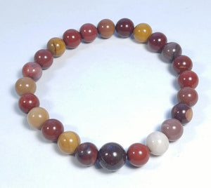 Mookaite Stretchy Beaded Bracelet - Wrist Mala Prayer Beads - 8mm