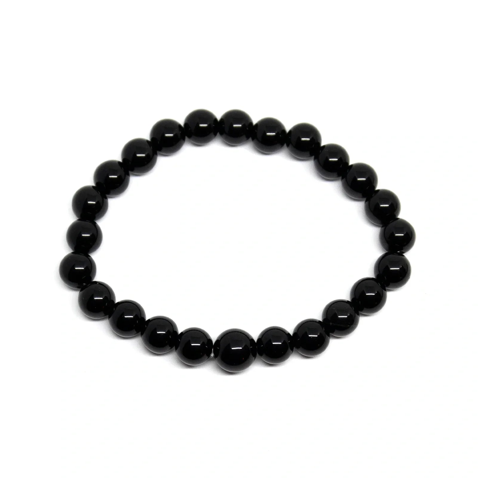 Black Tourmaline Beaded Bracelet - Wrist Mala 4mm - Average Wrists