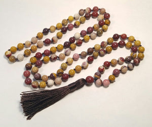 Mookaite Knotted 108 Bead Mala - Prayer Beads - 8mm