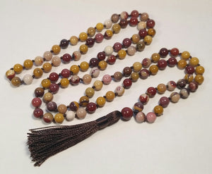 Mookaite Knotted 108 Bead Mala - Prayer Beads - 8mm