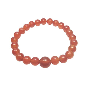 Carnelian Beaded Bracelet - Wrist Mala 4mm - Average Wrists
