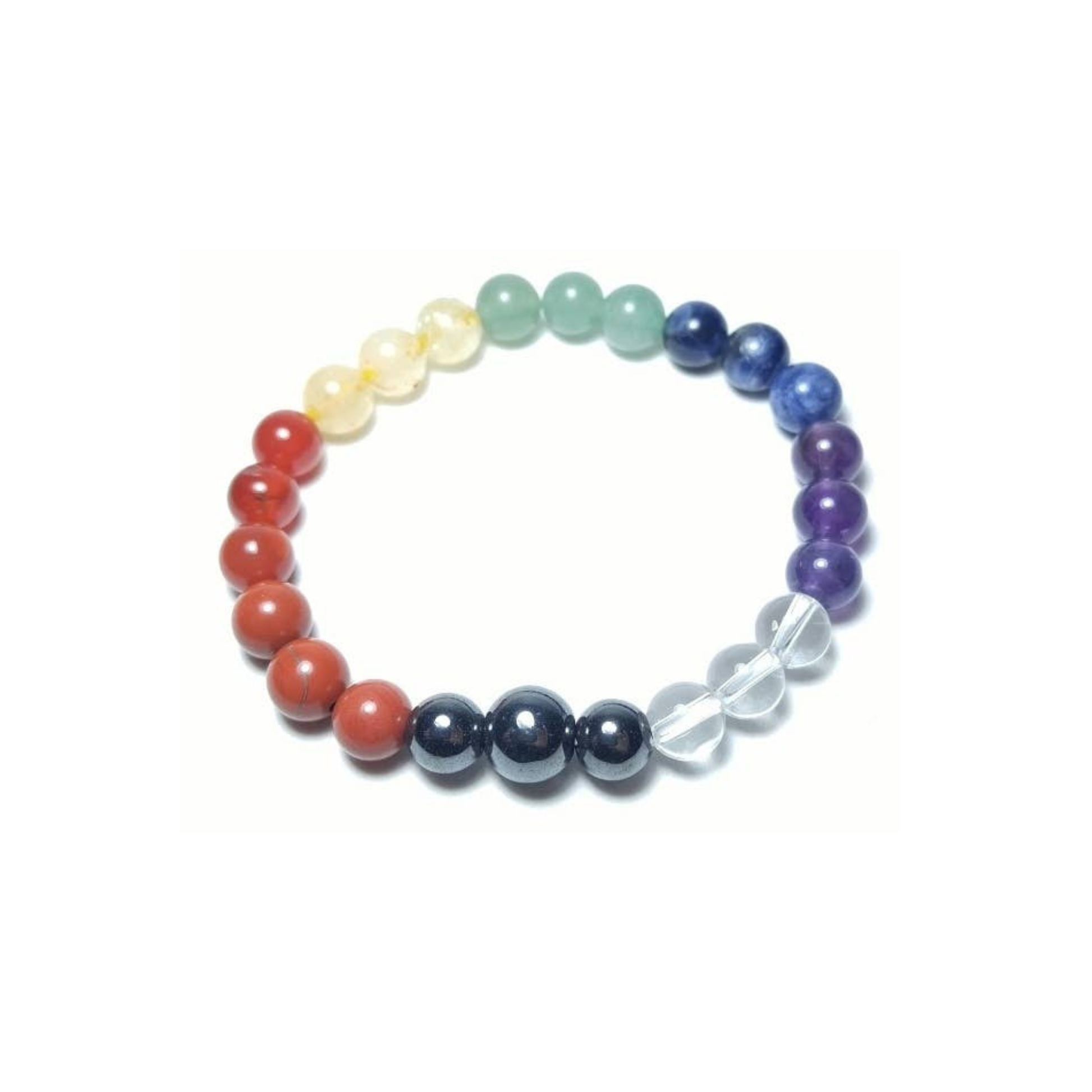Real Gemstone Chakra Beaded Bracelet - Wrist Mala - 6mm - Average Wrists