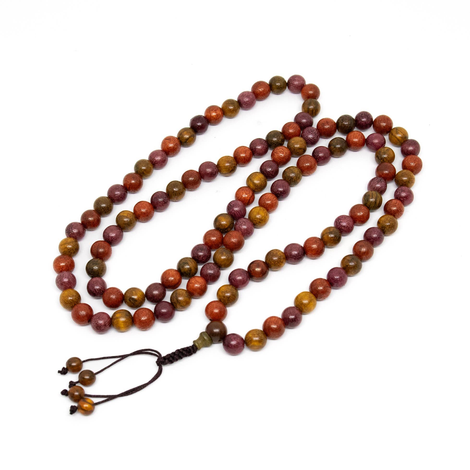 Dragon Blood Wood, Purpleheart Wood & Tiger Aloeswood 108 Bead Mala - 8mm