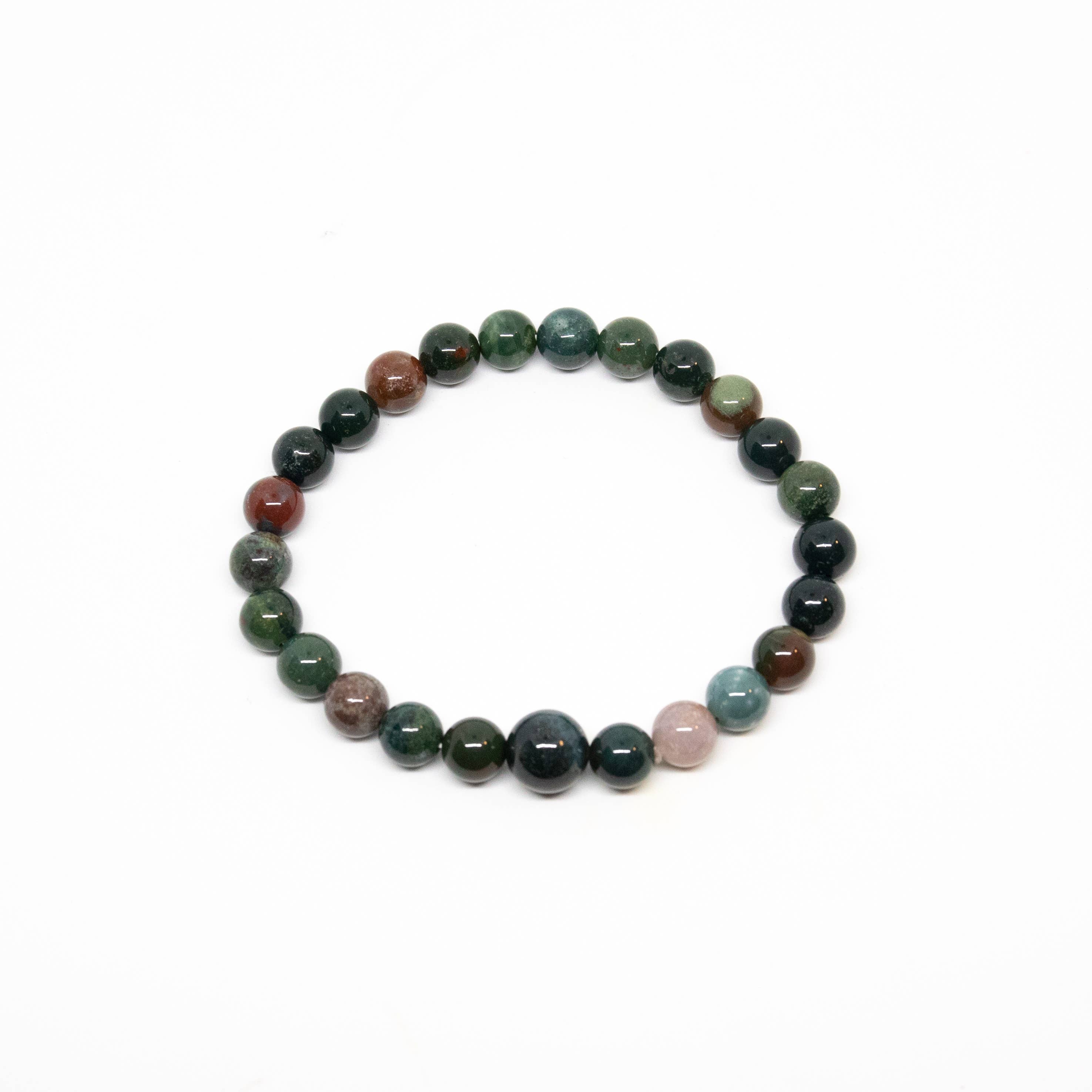 Longer Length Bloodstone Beaded Bracelet Wrist Mala 8mm