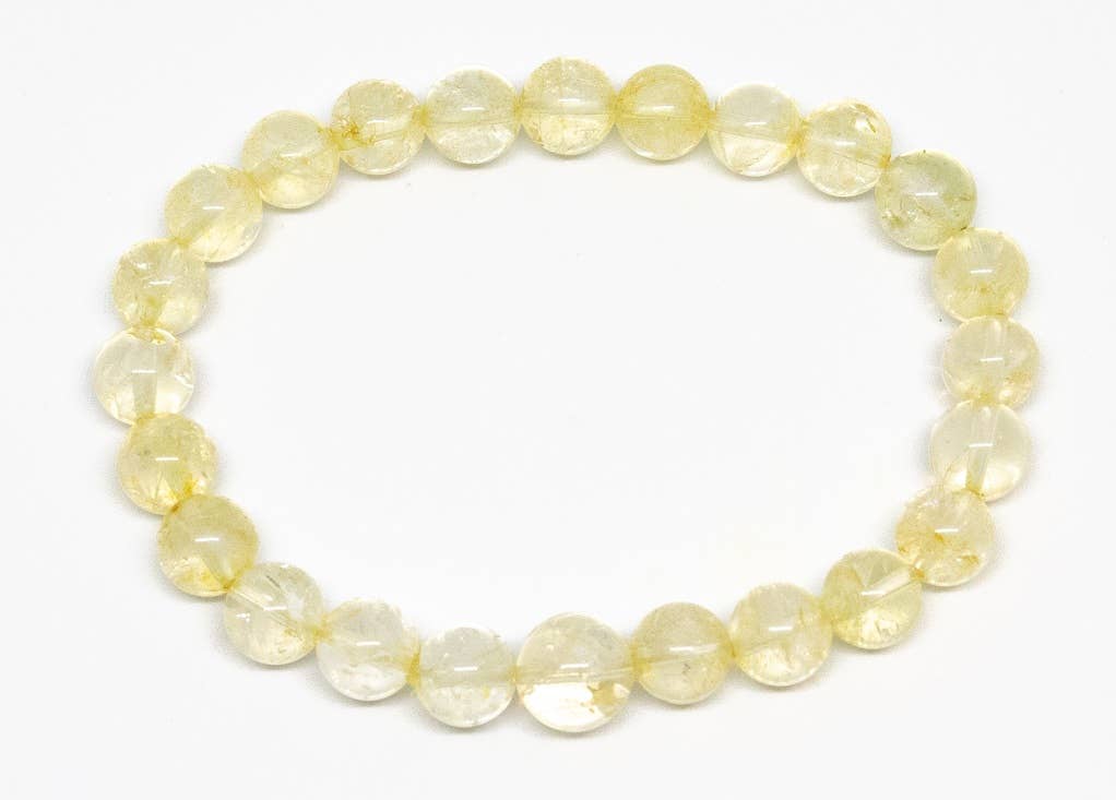 Longer Length Citrine Beaded Bracelet Wrist Mala 8mm