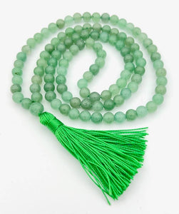 Green Aventurine Zen 108 Bead Mala - Prayer Beads - 8mm