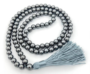 Hematite Zen 108 Bead Mala - Prayer Beads - 8mm