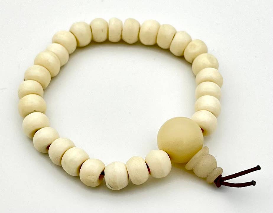 Yak Bone Beaded Bracelet - Wrist Mala - 8mm