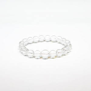 Longer Length Clear Quartz Beaded Bracelet Wrist Mala 10mm