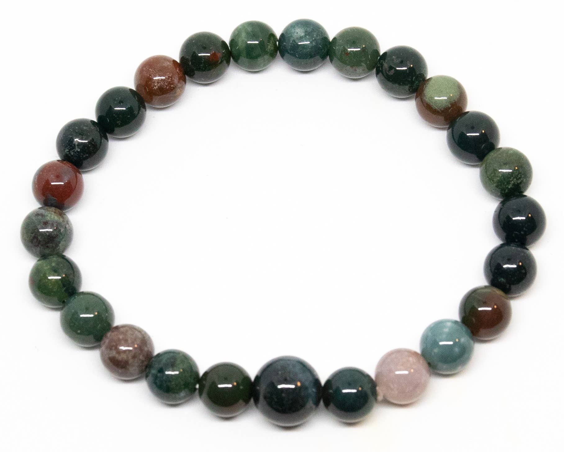 Longer Length Bloodstone Beaded Bracelet Wrist Mala 8mm