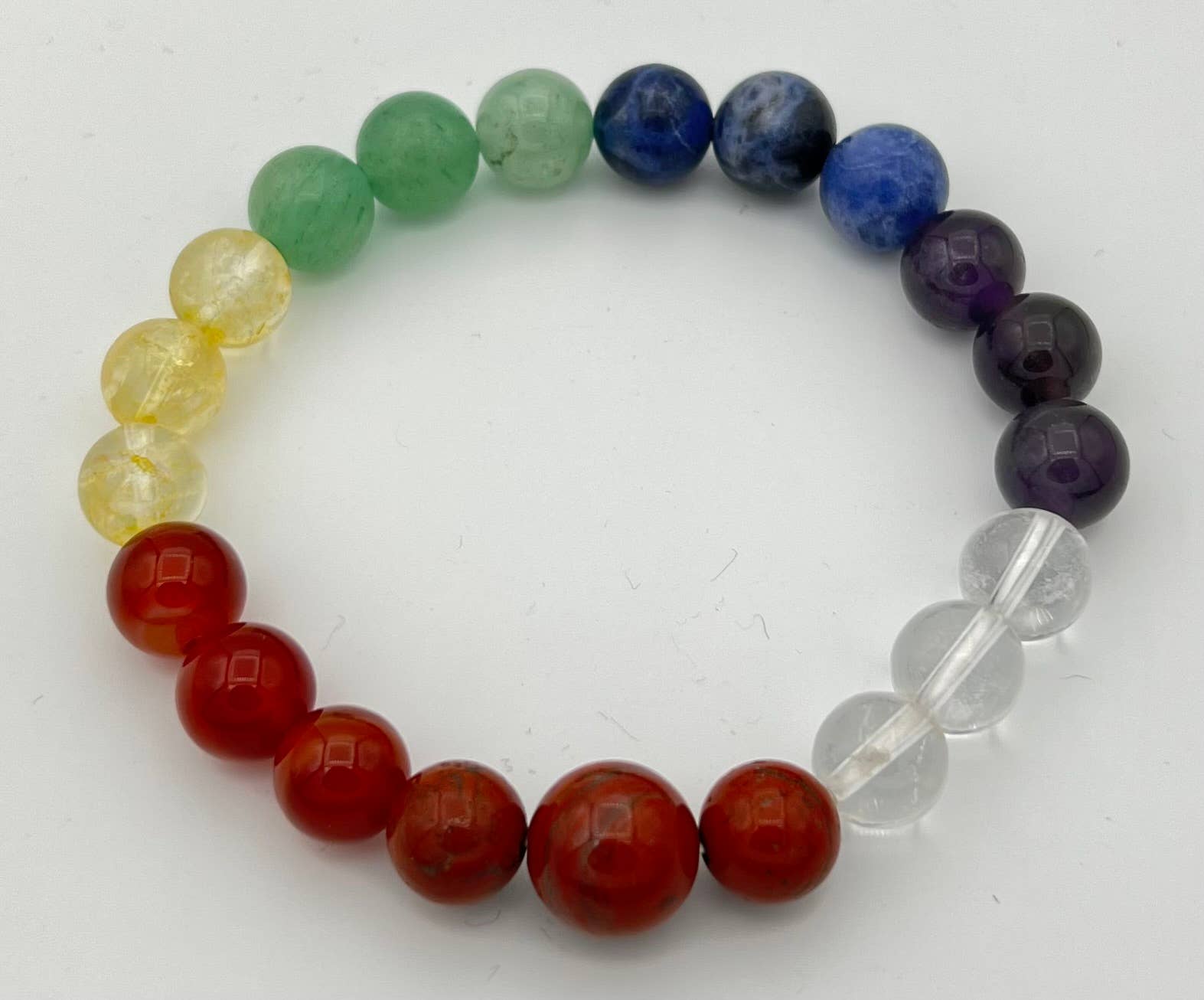 Longer Length Real Gemstone Chakra Beaded Bracelet Mala 10mm