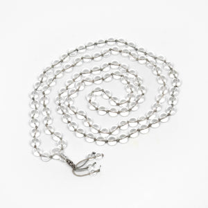 Knotted Clear Quartz Crystal 108 Bead Mala - 8mm