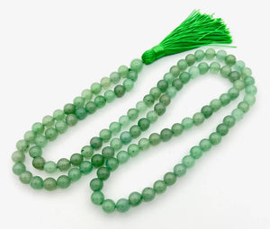 Green Aventurine Zen 108 Bead Mala - Prayer Beads - 8mm