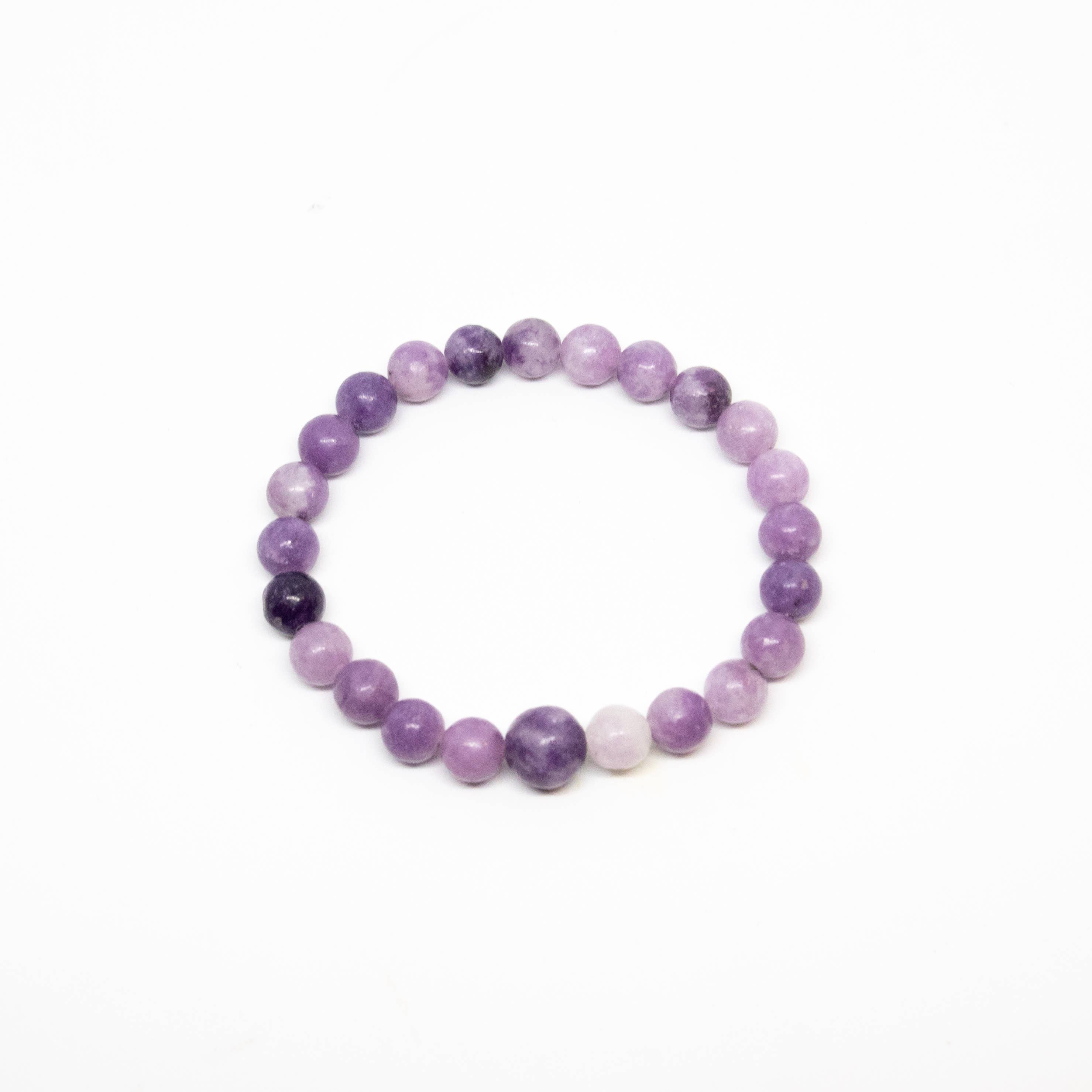 Lepidolite Beaded Bracelet - Wrist Mala - 8mm