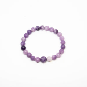 Lepidolite Beaded Bracelet - Wrist Mala - 8mm