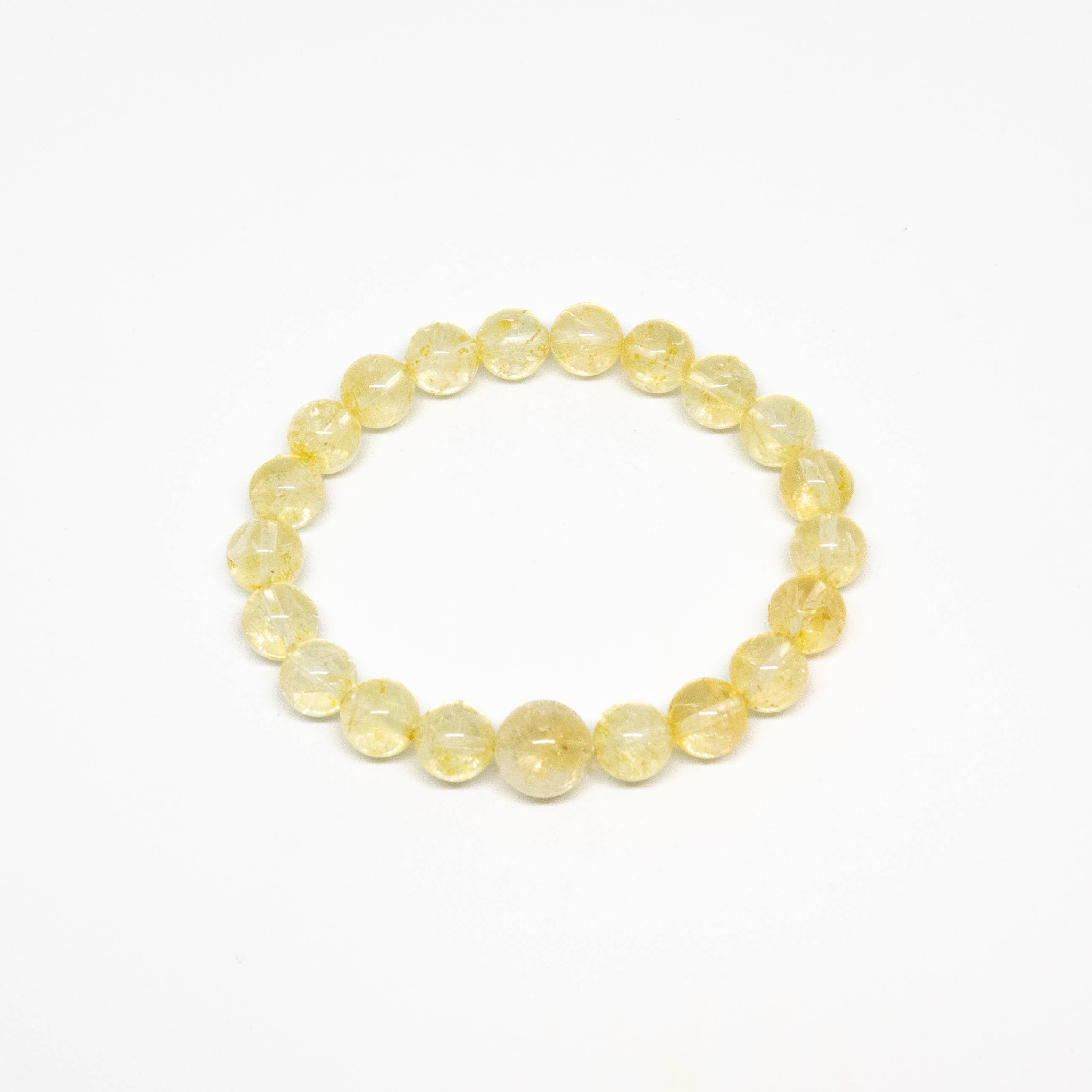 Longer Length Citrine Beaded Bracelet - Wrist Mala - 10mm