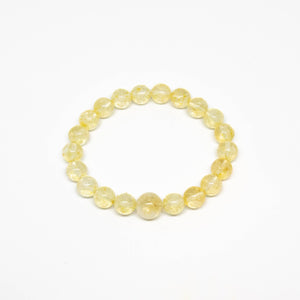 Longer Length Citrine Beaded Bracelet - Wrist Mala - 10mm