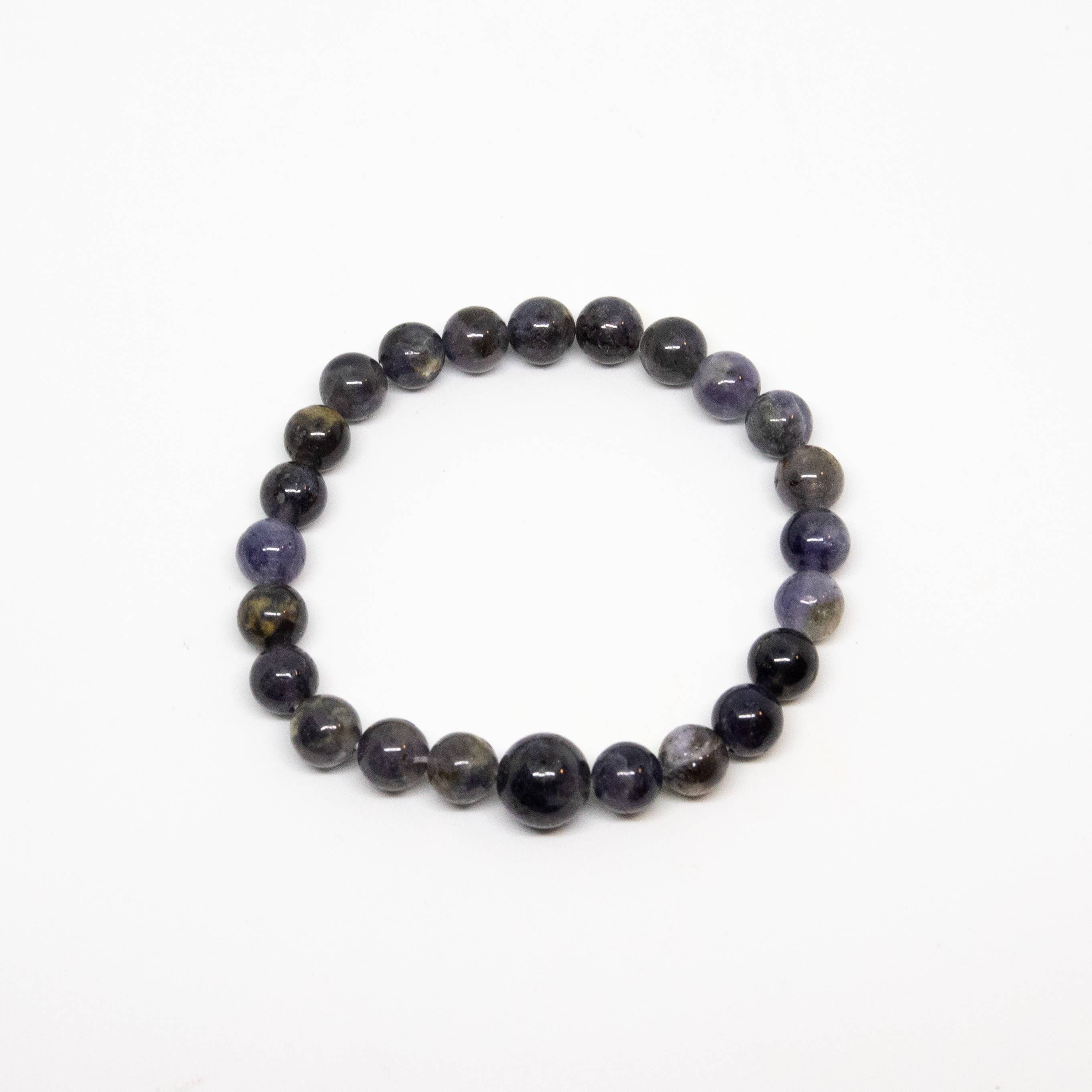 Iolite Beaded Bracelet - Wrist Mala - 8mm