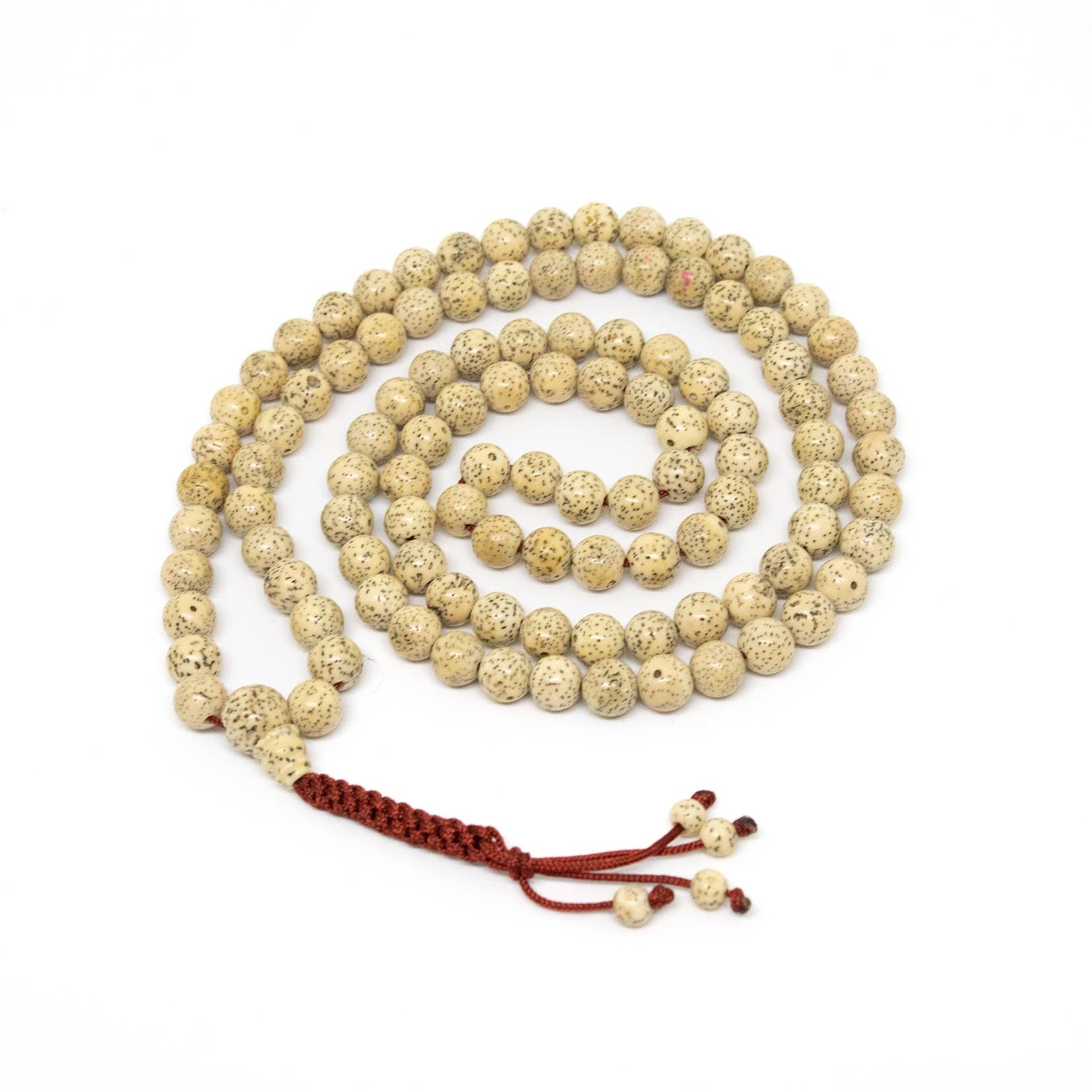 White Lotus Seed 108 Bead Mala - 7.5-8mm
