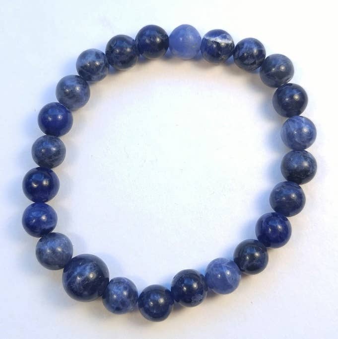 Sodalite Stretchy Beaded Bracelet - Wrist Mala - 8mm