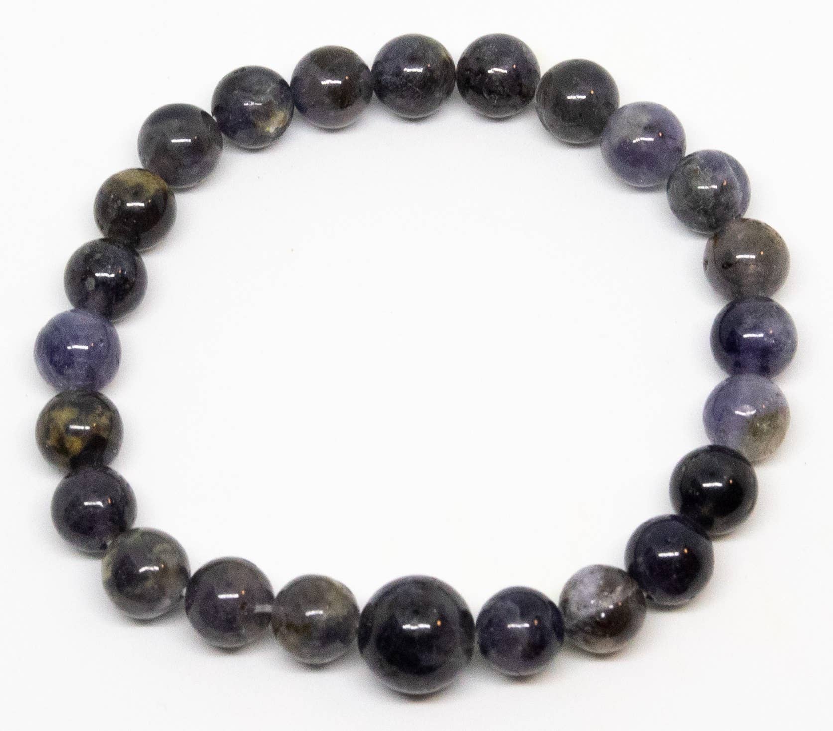 Iolite Beaded Bracelet - Wrist Mala - 8mm