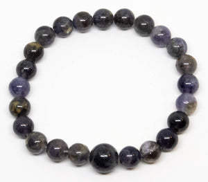 Iolite Beaded Bracelet - Wrist Mala - 8mm
