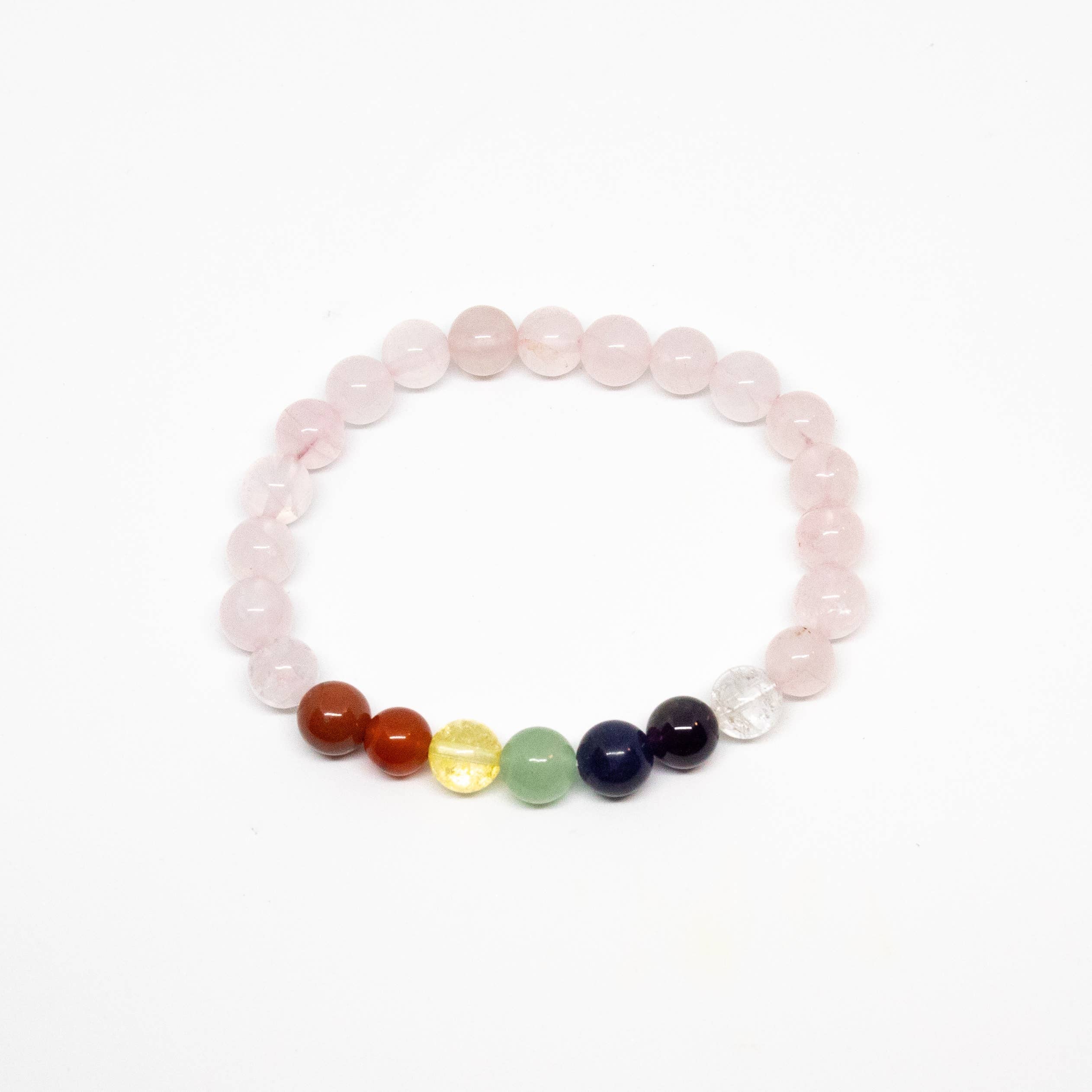 Real Gemstone Rose Quartz Chakra Bracelet - Wrist Mala - 8mm