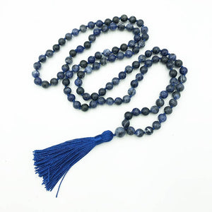 Sodalite Knotted 108 Mala - 8mm