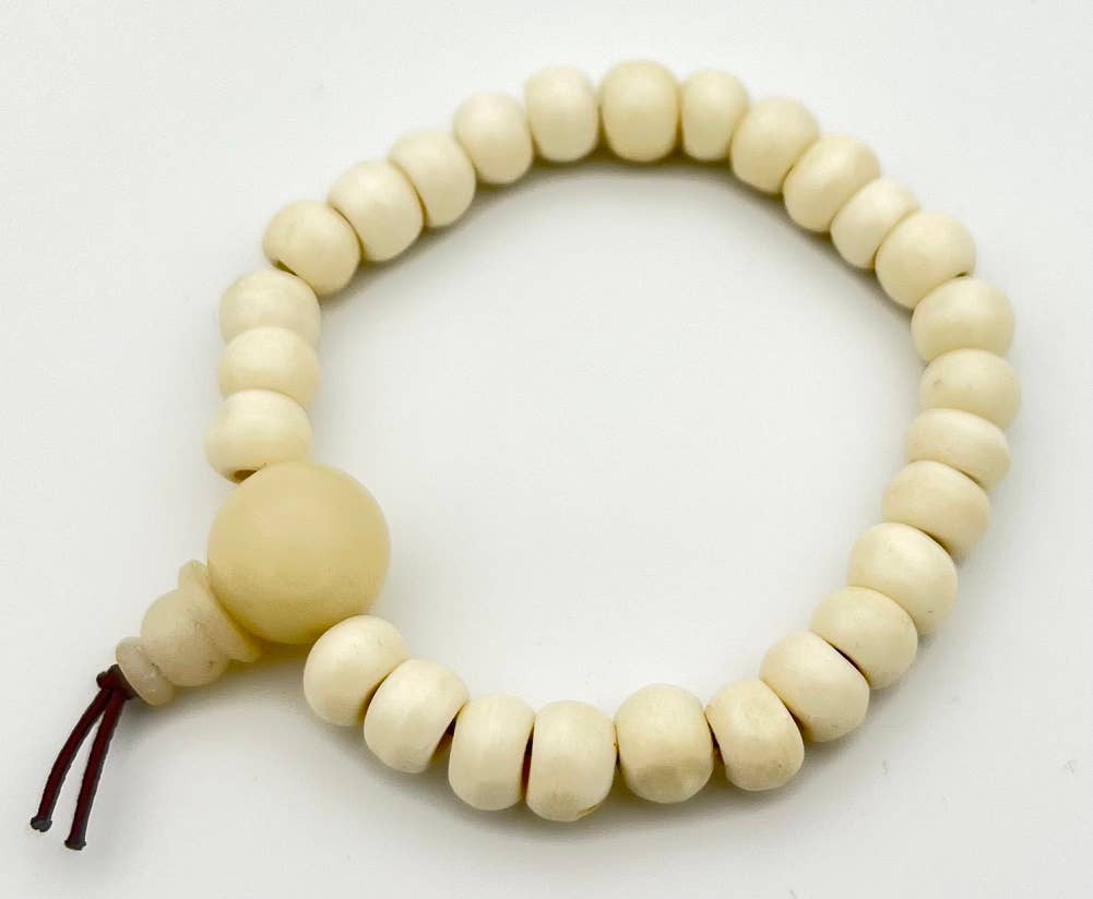 Yak Bone Beaded Bracelet - Wrist Mala - 8mm