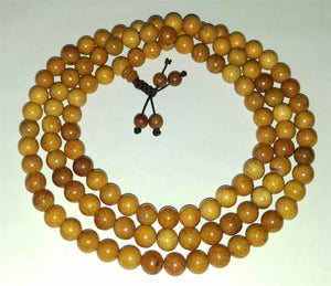 Yew Wood 108 Bead Mala - 8mm