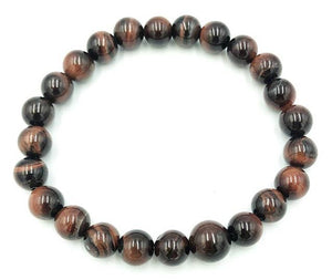Red Tiger's Eye Beaded Bracelet - Wrist Mala - 8mm