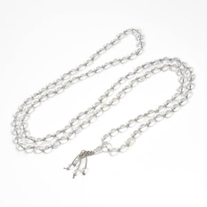 Knotted Clear Quartz Crystal 108 Bead Mala - 8mm
