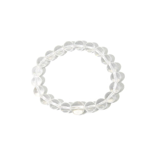 Longer Length Clear Quartz Beaded Bracelet Wrist Mala 10mm