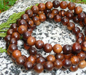 Black Pear Wood 108 Bead Mala - 8mm