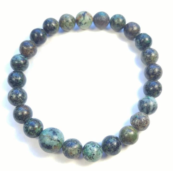 Longer Length African Turquoise Beaded Bracelet 8mm