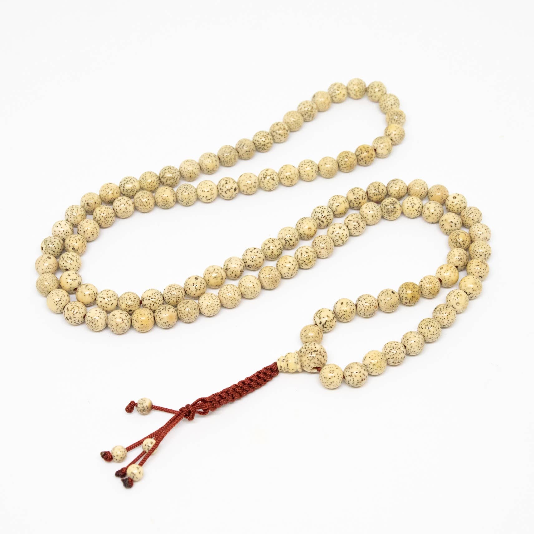 White Lotus Seed 108 Bead Mala - 7.5-8mm
