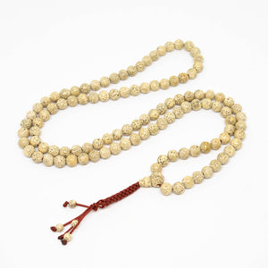 White Lotus Seed 108 Bead Mala - 7.5-8mm