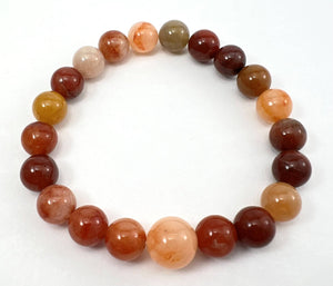 Longer Length Rainbow Jade Beaded Bracelet Wrist Mala 10mm